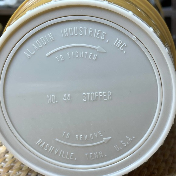 Vintage 80s Mustard Plaid Thermos Soup Beverages Double Walled by Aladdin - Picture 7 of 12